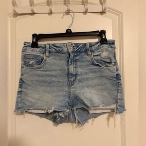 American Eagle Outfitters Light Blue Denim Shorty Shorts